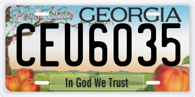 GA license plate CEU6035