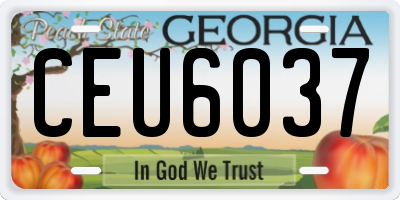 GA license plate CEU6037