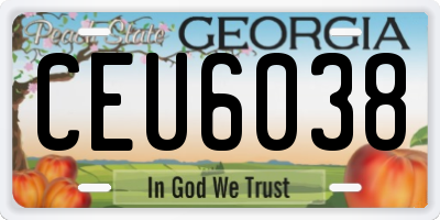 GA license plate CEU6038