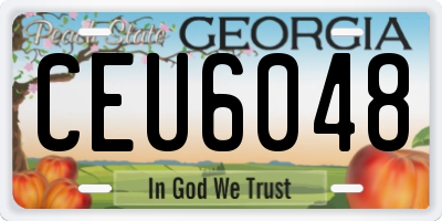 GA license plate CEU6048