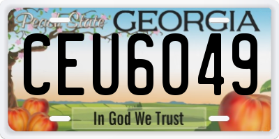 GA license plate CEU6049