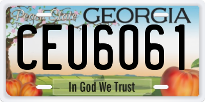 GA license plate CEU6061
