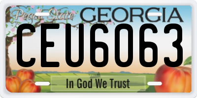 GA license plate CEU6063