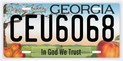 GA license plate CEU6068