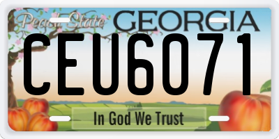 GA license plate CEU6071