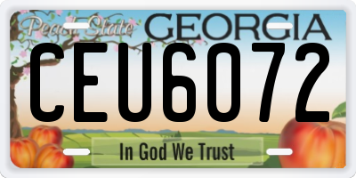 GA license plate CEU6072
