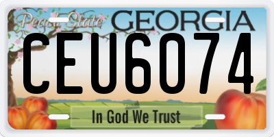 GA license plate CEU6074