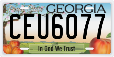 GA license plate CEU6077