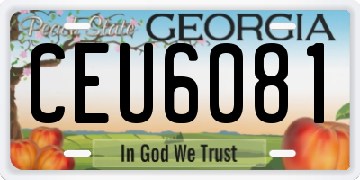 GA license plate CEU6081