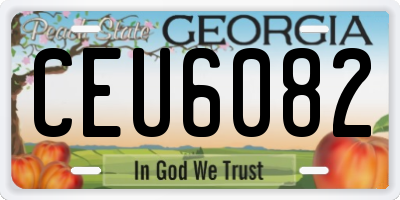 GA license plate CEU6082