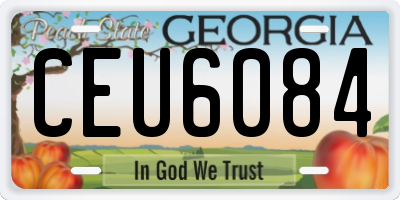 GA license plate CEU6084