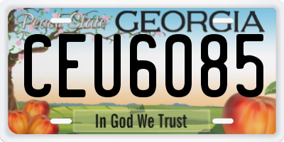 GA license plate CEU6085