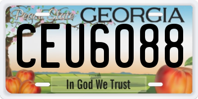 GA license plate CEU6088