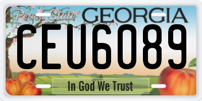 GA license plate CEU6089