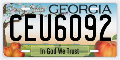 GA license plate CEU6092