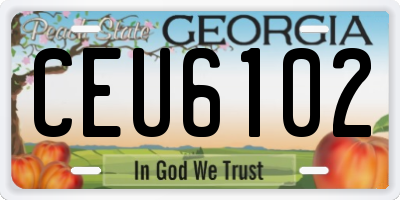 GA license plate CEU6102