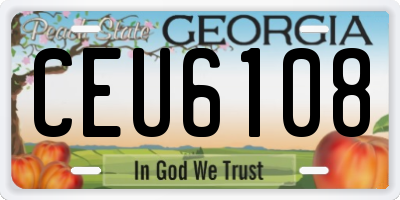 GA license plate CEU6108