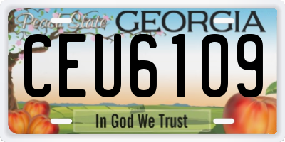 GA license plate CEU6109