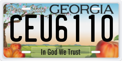 GA license plate CEU6110