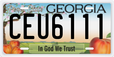 GA license plate CEU6111