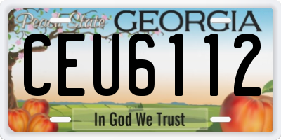 GA license plate CEU6112