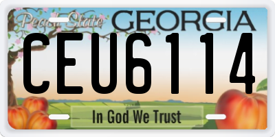 GA license plate CEU6114
