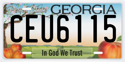 GA license plate CEU6115