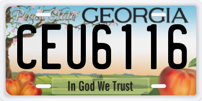 GA license plate CEU6116