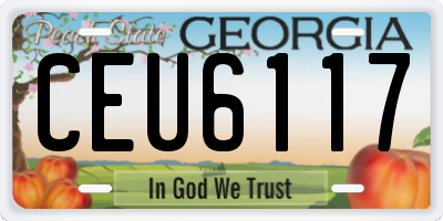 GA license plate CEU6117
