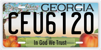 GA license plate CEU6120