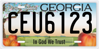 GA license plate CEU6123