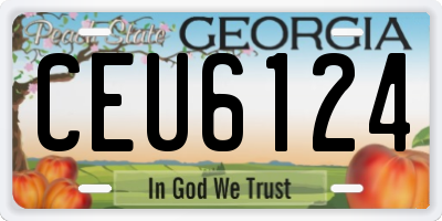 GA license plate CEU6124