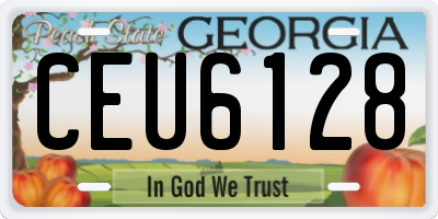 GA license plate CEU6128