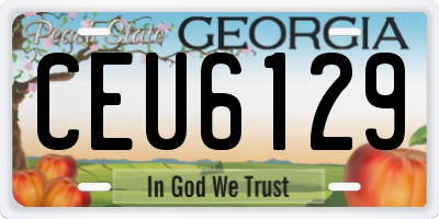 GA license plate CEU6129