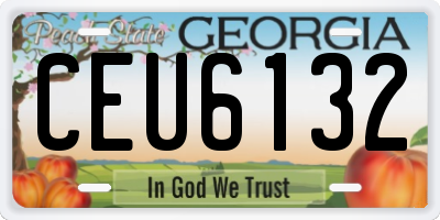 GA license plate CEU6132
