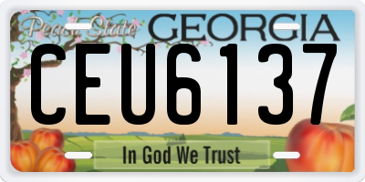 GA license plate CEU6137