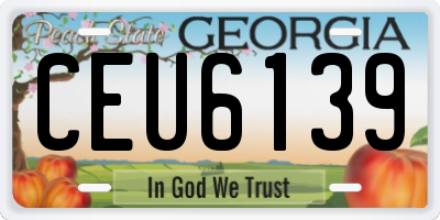 GA license plate CEU6139