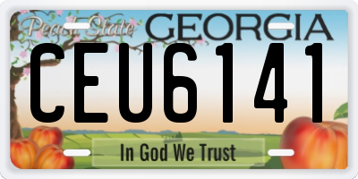GA license plate CEU6141
