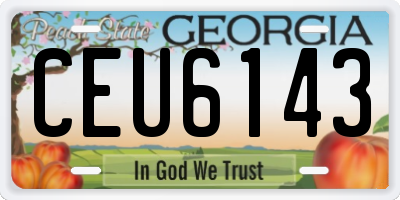 GA license plate CEU6143