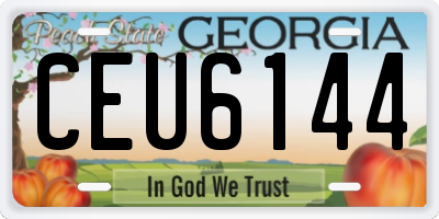 GA license plate CEU6144