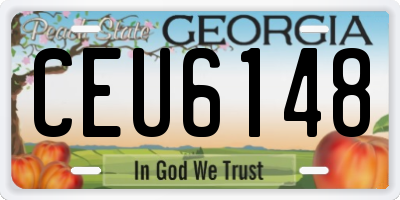 GA license plate CEU6148