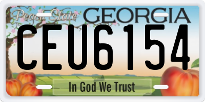 GA license plate CEU6154