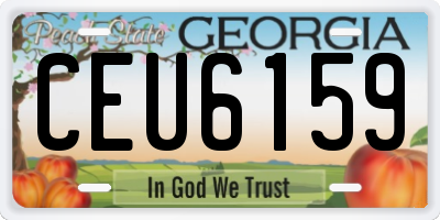 GA license plate CEU6159