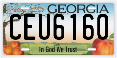 GA license plate CEU6160