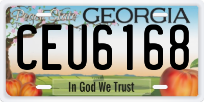 GA license plate CEU6168