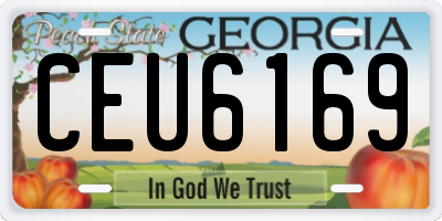GA license plate CEU6169