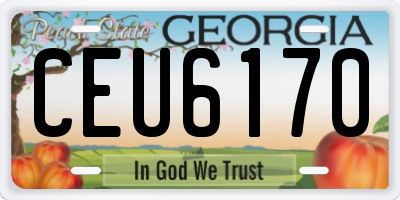 GA license plate CEU6170