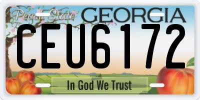 GA license plate CEU6172