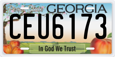 GA license plate CEU6173