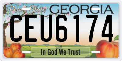 GA license plate CEU6174